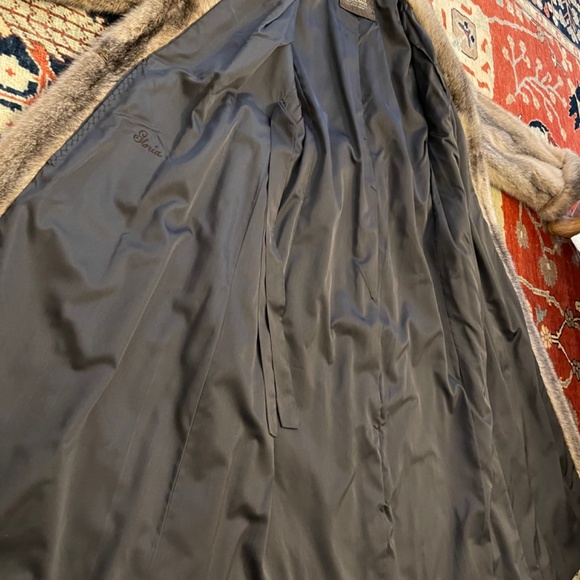 Bergorf Goodman Vintage Blush-Black Cross Mink Full Length Fur Coat - Picture 4 of 16